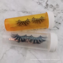 new style lashes pill bottle package for fluffy dramatic 25mm mink eyelash extension with custom logo